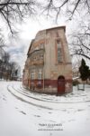Drohobych building on the corner next to the leisure park